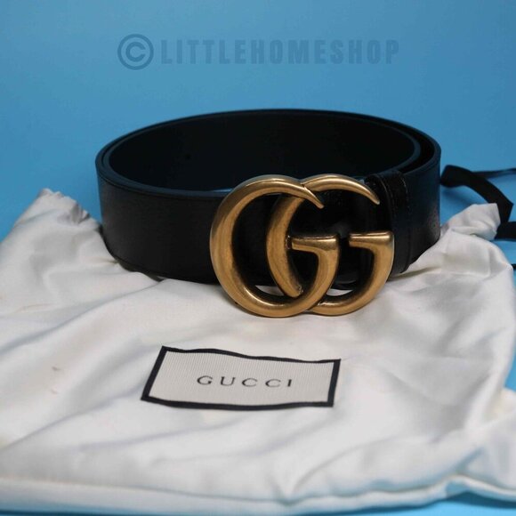 NEW!  Gucci GG Marmot Wide Belt, Black, Size 80 - Picture 3 of 10